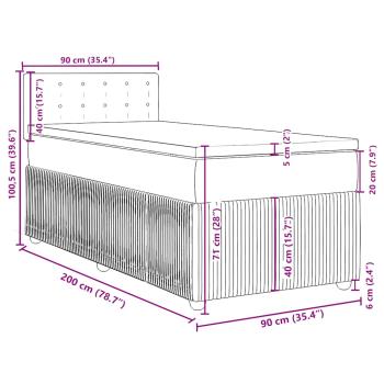 Boxspringbett mit Matratze Dunkelgrau 90x200 cm Stoff