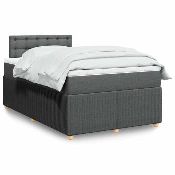 ARDEBO.de - Boxspringbett mit Matratze Dunkelgrau 120x190 cm Stoff