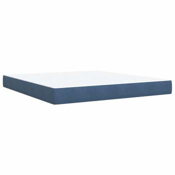 Boxspringbett mit Matratze Blau 180x200 cm Samt