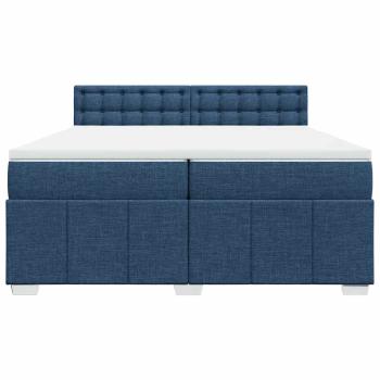 Boxspringbett mit Matratze Blau 200x200 cm Stoff