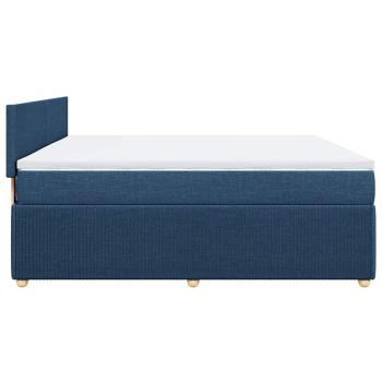 Boxspringbett mit Matratze Blau 180x200 cm Stoff