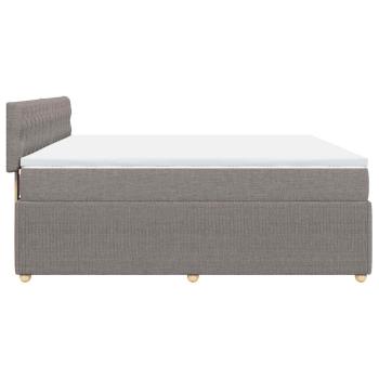 ARDEBO.de - Boxspringbett mit Matratze Taupe 200x200 cm Stoff