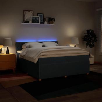 Boxspringbett mit Matratze Blau 200x200 cm Stoff