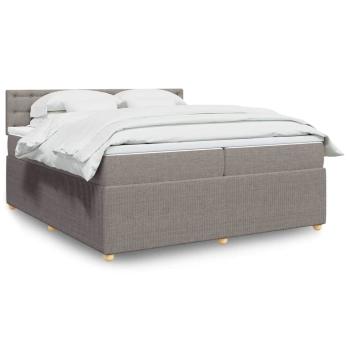 ARDEBO.de - Boxspringbett mit Matratze Taupe 200x200 cm Stoff