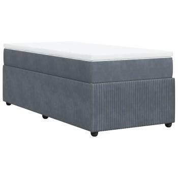 Boxspringbett mit Matratze Dunkelgrau 90x190 cm Samt