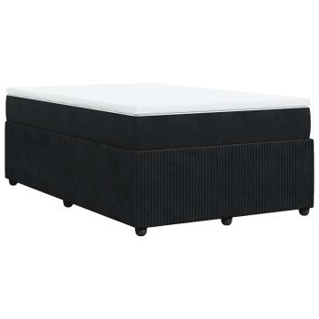Boxspringbett mit Matratze Schwarz 120x190 cm Samt