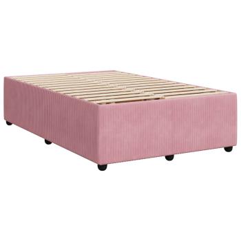 ARDEBO.de - Boxspringbett mit Matratze Rosa 120x200 cm Samt