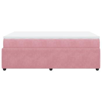 Boxspringbett mit Matratze Rosa 120x200 cm Samt