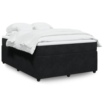 ARDEBO.de - Boxspringbett mit Matratze Schwarz 140x190 cm Samt