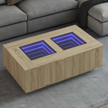 ARDEBO.de - Couchtisch mit Infinity-LED Sonoma-Eiche 116x69x40 cm