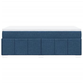 Boxspringbett mit Matratze Blau 90x190 cm Stoff
