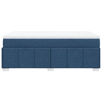 Boxspringbett mit Matratze Blau 120x190 cm Stoff