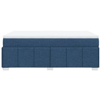 Boxspringbett mit Matratze Blau 120x200 cm Stoff