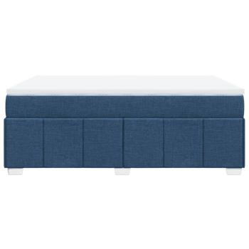 Boxspringbett mit Matratze Blau 140x200 cm Stoff