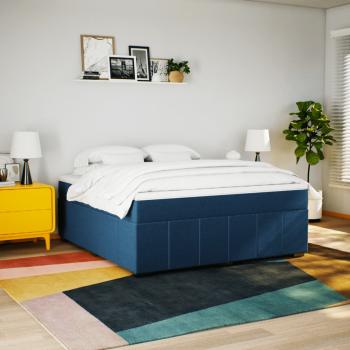 Boxspringbett mit Matratze Blau 180x200 cm Stoff