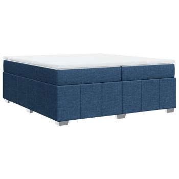 Boxspringbett mit Matratze Blau 200x200 cm Stoff
