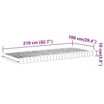 Schaumstoffmatratze Weiß 100x210 cm 7-Zonen Härtegrad 20 ILD