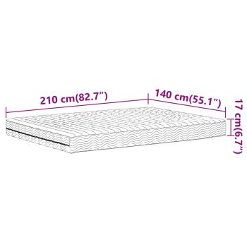 Schaumstoffmatratze Weiß 140x210 cm Härtegrad H2 H3