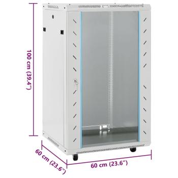18U Netzwerkschrank 19" IP20 Grau 60x60x100 cm