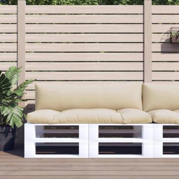 ARDEBO.de - Palettenkissen 2-tlg. Beige Stoff