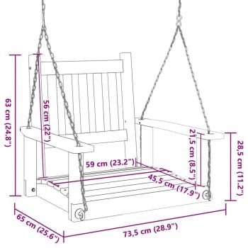 Garten-Hängestuhl mit Metallketten Braun Massivholz Tanne