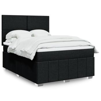 ARDEBO.de - Boxspringbett mit Matratze Schwarz 140x190 cm Stoff