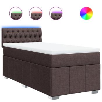 ARDEBO.de - Boxspringbett mit Matratze Dunkelbraun 100x200 cm Stoff