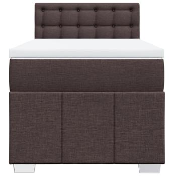 Boxspringbett mit Matratze Dunkelbraun 100x200 cm Stoff