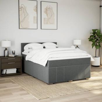 Boxspringbett mit Matratze Dunkelgrau 140x190 cm Stoff