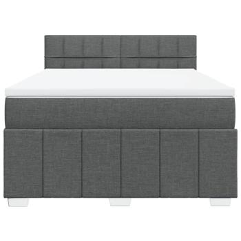 Boxspringbett mit Matratze Dunkelgrau 140x190 cm Stoff