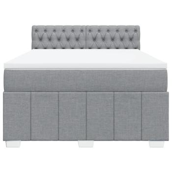 Boxspringbett mit Matratze Hellgrau 140x190 cm Stoff