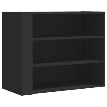 ARDEBO.de - Wandregal Schwarz 75x35x60 cm Holzwerkstoff