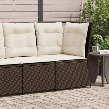 ARDEBO.de - Garten-Ecksofa mit Kissen Braun Poly Rattan