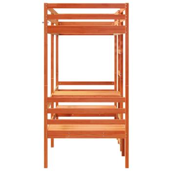 Hochbett mit Schreibtisch & Stühlen Braun 90x190 cm Kiefernholz