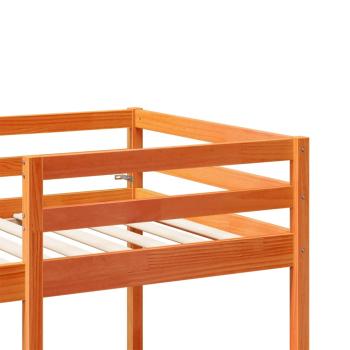 Hochbett mit Schreibtisch & Stühlen Braun 90x190 cm Kiefernholz