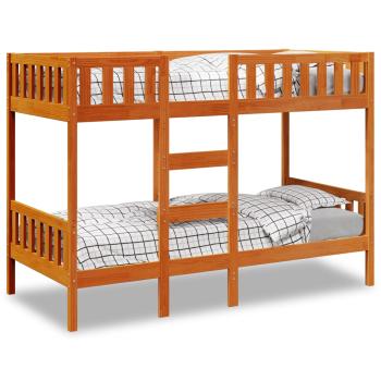ARDEBO.de - Etagenbett Wachsbraun 90x190 cm Massivholz Kiefer