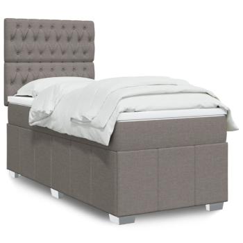 ARDEBO.de - Boxspringbett mit Matratze Taupe 90x190 cm Stoff