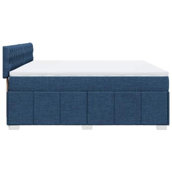 ARDEBO.de - Boxspringbett mit Matratze Blau 200x200 cm Stoff