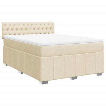 Boxspringbett mit Matratze Creme 140x200 cm Stoff