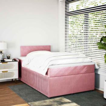 ARDEBO.de - Boxspringbett mit Matratze Rosa 120x190 cm Samt