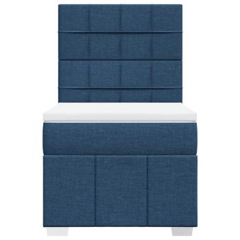 Boxspringbett mit Matratze Blau 90x190 cm Stoff