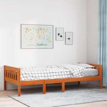 ARDEBO.de - Kinderbett ohne Matratze Wachsbraun 80x200 cm Massivholz Kiefer