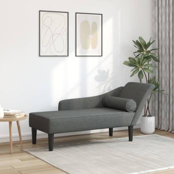 ARDEBO.de - Chaiselongue mit Kissen Dunkelgrau Stoff