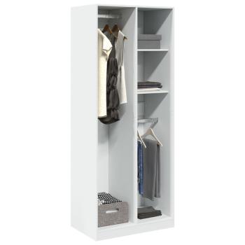 ARDEBO.de - Kleiderschrank Weiß 80x50x200 cm Holzwerkstoff