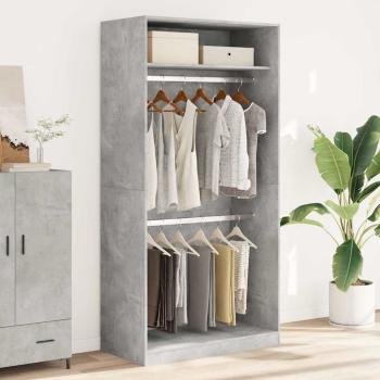 ARDEBO.de - Kleiderschrank Betongrau 100x50x200 cm Holzwerkstoff