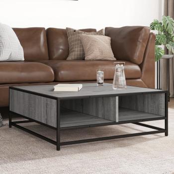 ARDEBO.de - Couchtisch Grau Sonoma 80x80x30 cm Holzwerkstoff und Metall