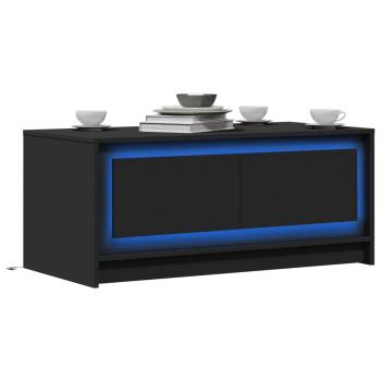 ARDEBO.de - LED-Couchtisch Schwarz Holzwerkstoff
