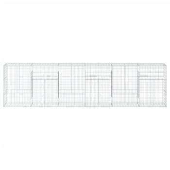 Gabione mit Deckel 600x50x150 cm Verzinktes Eisen