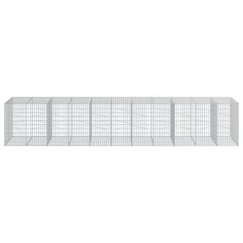Gabione mit Deckel 550x100x100 cm Verzinktes Eisen