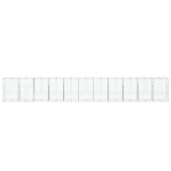 Gabione mit Deckel 1100x100x150 cm Verzinktes Eisen